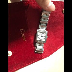 cartier small tank francaise -Steel